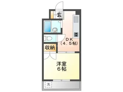 メゾンドール佐藤(1DK/2階)の間取り写真