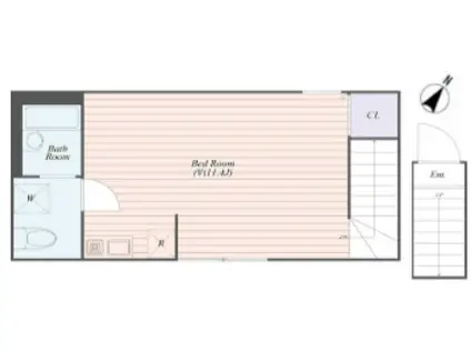 レイヴ拝島(ワンルーム/2階)の間取り写真