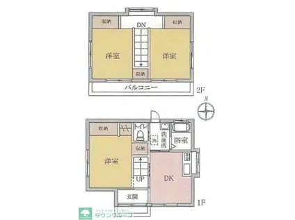 AJハウス(1K/2階)の間取り写真