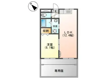 ミキハウス(1LDK/1階)の間取り写真