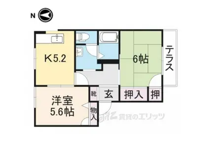 ルミナスコートトヨク(2K/2階)の間取り写真