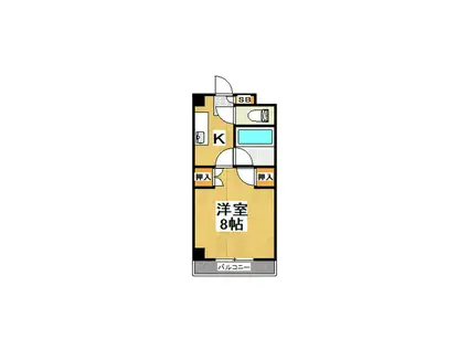 ハイツサンフラワー(1K/2階)の間取り写真