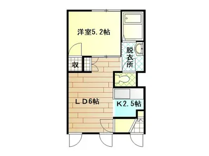 ジョビアル(1DK/1階)の間取り写真