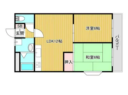 AMITY SAKURAI(2LDK/3階)の間取り写真