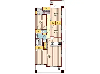 ゼファー武蔵境(3LDK/3階)の間取り写真