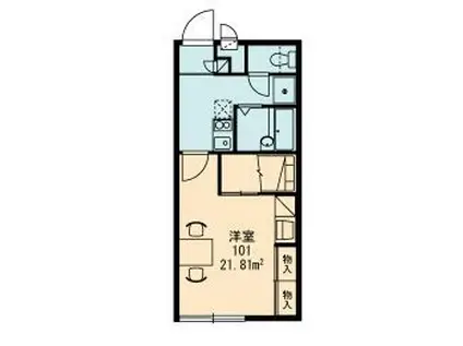 レオパレスニューウェルII(1K/1階)の間取り写真