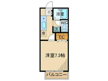 サンクレスト(1K/1階)の間取り写真