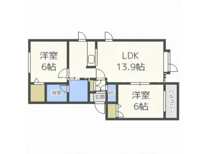 パードレスB(2LDK/1階)の間取り写真