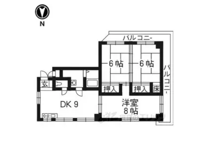 シャトル松尾(3LDK/7階)の間取り写真