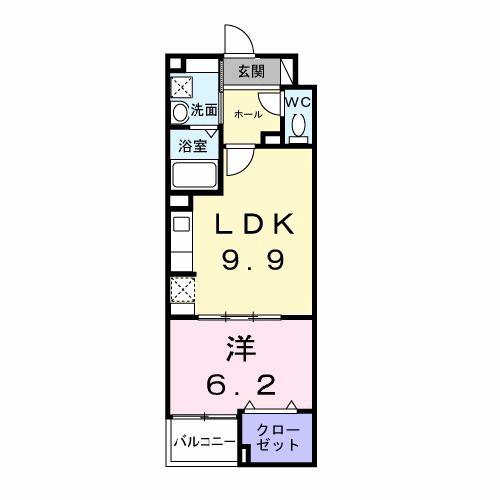 ルリアンラポーズ(1LDK/3階)の間取り写真