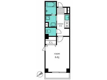 QUARTET YS (1K/4階)の間取り写真