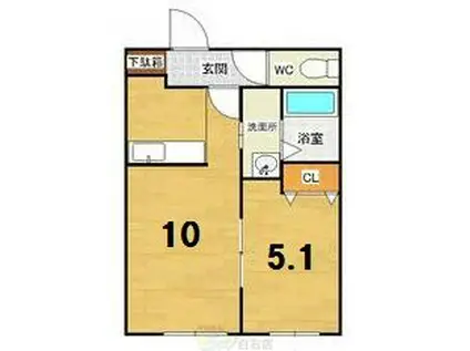 PARENTE NANGO15(1LDK/4階)の間取り写真