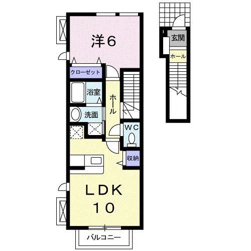 ベル アンジュ(1LDK/2階)の間取り写真