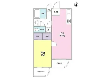 サンライズ松本 NO.6(1LDK/1階)の間取り写真