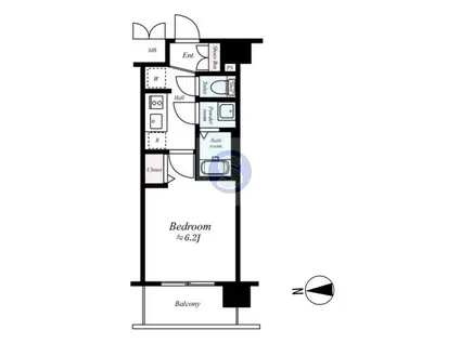 プレサンスTHE KYOTO 粋都(1K/3階)の間取り写真