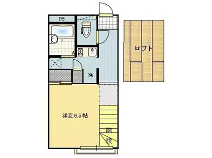 メル・ボヌール海幸(1K/2階)の間取り写真