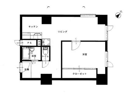 全国ビルニューオリンピア(1LDK/7階)の間取り写真