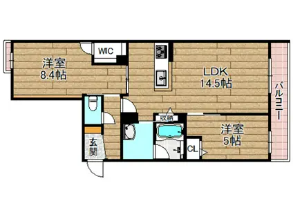 シャーメゾン プレミアム(2LDK/2階)の間取り写真