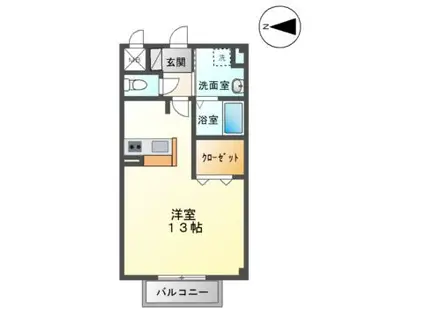 メゾン・ド・プラティークB(1K/2階)の間取り写真