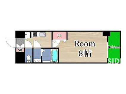 ソルテラス都島本通(1K/10階)の間取り写真