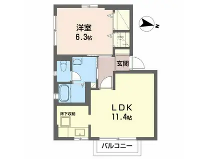 パル・ストーン(1LDK/1階)の間取り写真