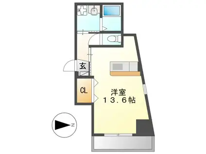 グランツ東別院(ワンルーム/7階)の間取り写真