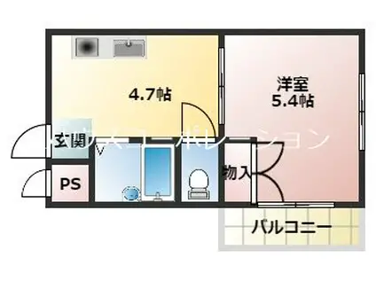 クレメント園田(1K/1階)の間取り写真