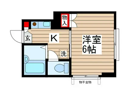 ウィズ国分寺(1K/1階)の間取り写真