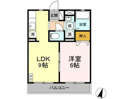 エスポワール 弐番館(1LDK/1階)の間取り写真