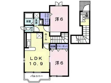 GREATSUCCESSB(2LDK/2階)の間取り写真