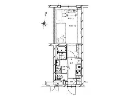 リアルワン要町(1K/4階)の間取り写真