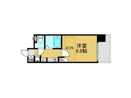 プロシード新大阪シティライフ(1K/8階)の間取り写真