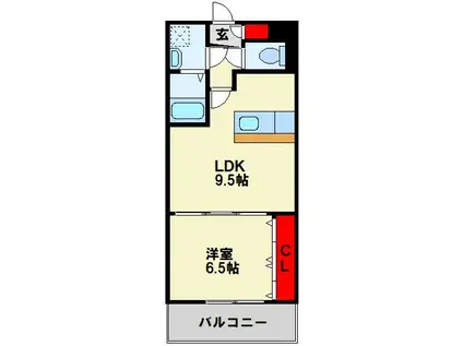 コスモス浅川学園台(1LDK/4階)の間取り写真