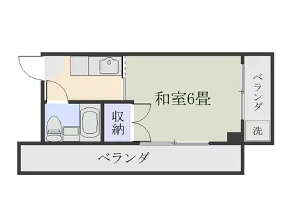 コーポ種子田(1K/4階)の間取り写真