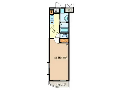 ベルベデーレ(1K/2階)の間取り写真