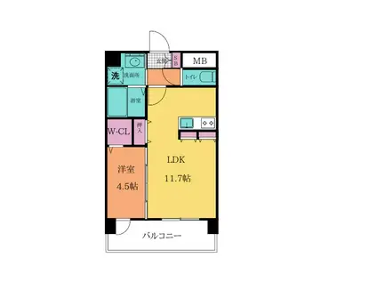 万玉ビル(1LDK/3階)の間取り写真