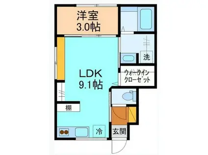 HELIOS中川原ドゥ(1LDK/1階)の間取り写真