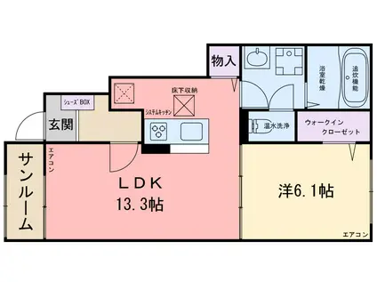 アーベイン西町(1LDK/1階)の間取り写真