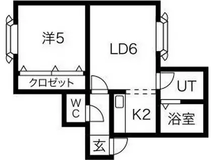 MIUCOBLD01(1LDK/2階)の間取り写真