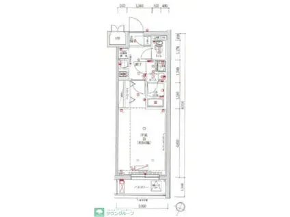 LUMEED中村北(1K/2階)の間取り写真