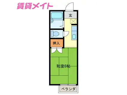 ポイント33(1K/2階)の間取り写真