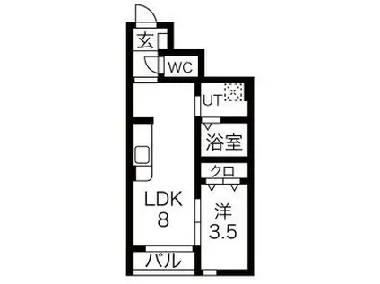 エレシス女川(1LDK/1階)の間取り写真