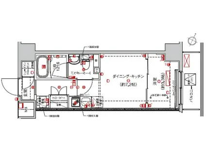 SAKURA AXIS 中板橋(1DK/7階)の間取り写真