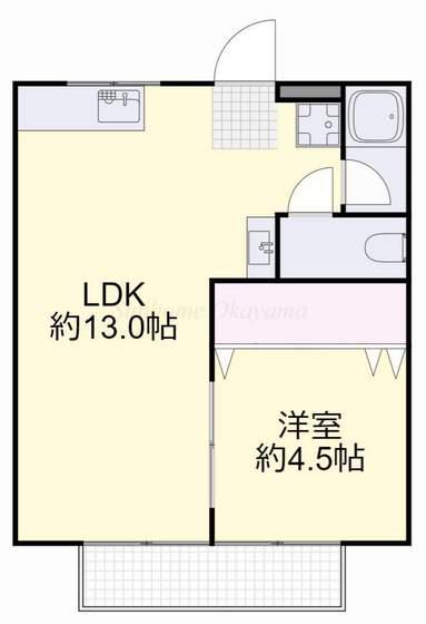 井上コーポ A棟(1LDK/2階)の間取り写真