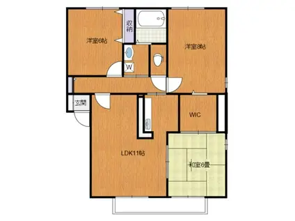 エスポワールA(3LDK/1階)の間取り写真