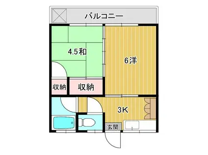 ハイツサンガーデン(2K/3階)の間取り写真