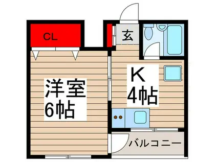 すみれビル(1K/3階)の間取り写真