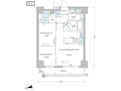 URBANEX TOGOSHI アーバネックス戸越(2LDK/11階)の間取り写真