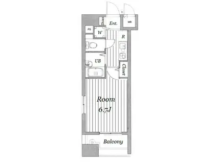 ガラ・ステージ日本橋茅場町(1K/6階)の間取り写真