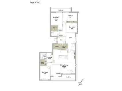 ステラ松濤(4LDK/2階)の間取り写真